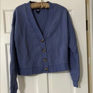 GAP Blue Cardigan Sweater V-Neck Knit